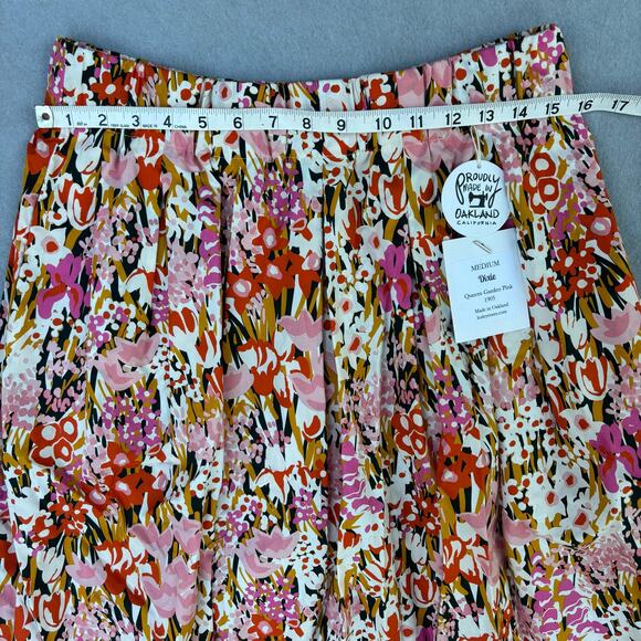 NWT Lesley Evers Dixie Queens Garden pink floral midi dress 100% cotton MEDIUM - Picture 7 of 9